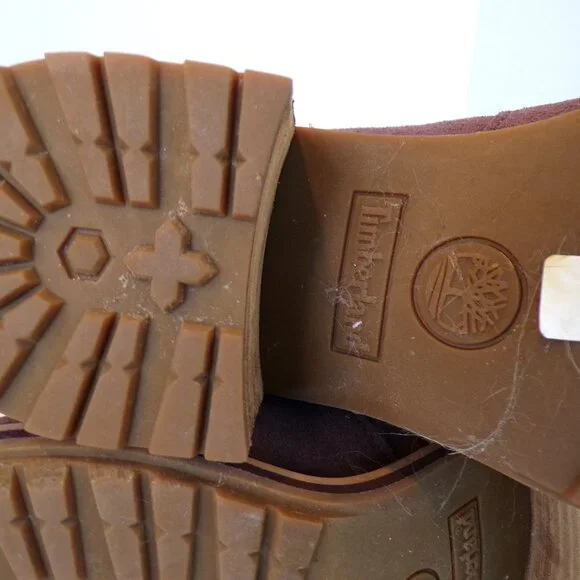 Timberland Purple Suede Waterproof Fur Lined Lace Up Heeled Boots Womens Size 7 - Picture 13 of 14